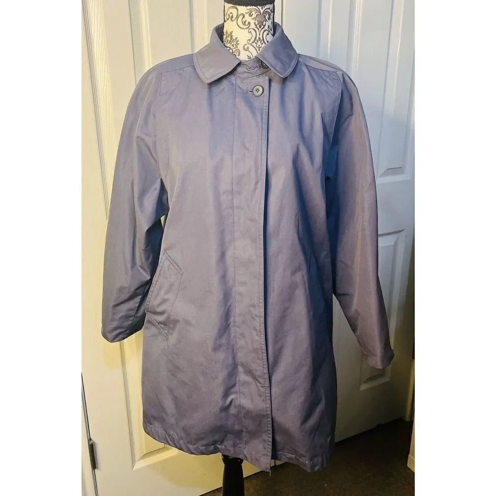 London Fog Women’s Rain Trench Coat Jacket‎ Violet Lt Purple Lined Size 6 Vtg